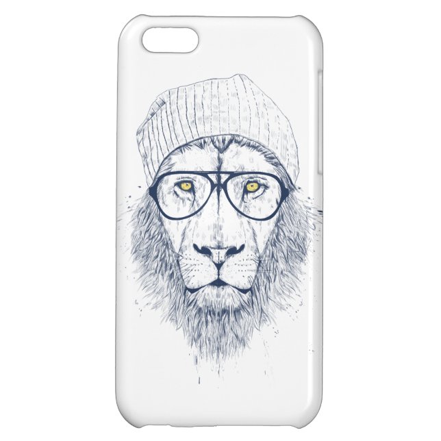 Cool lion (white) iPhone case (Back)