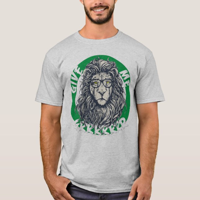 Cool Lion with Glasses Graphic  T-Shirt (Front)
