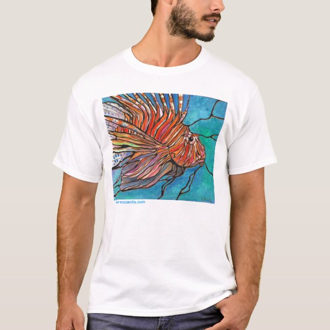 Cool Lionfish Tropical Fish Turkeyfish t-shirt ART (Front)