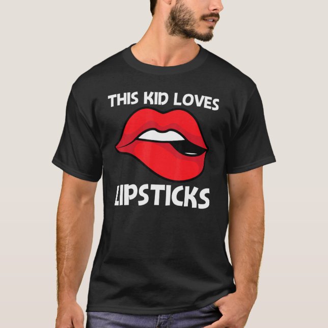 Cool Lipstick For Kids Boys Cosmetic Makeup   T-Shirt (Front)