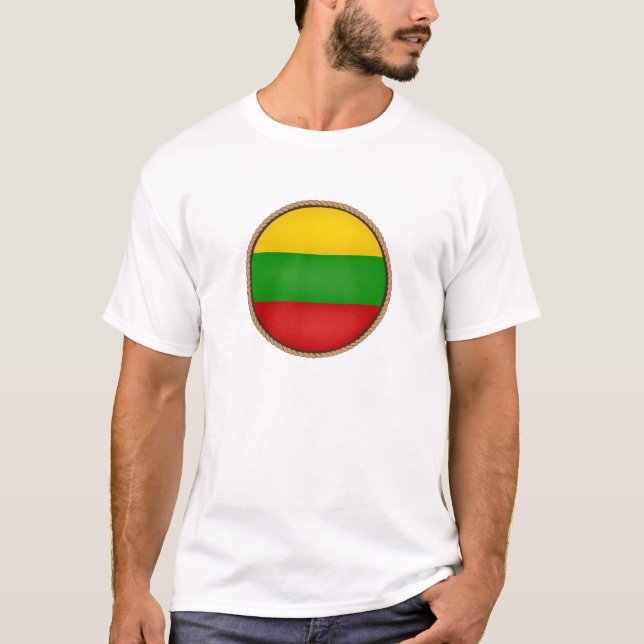 Cool Lithuania Flag Seal T-Shirt (Front)