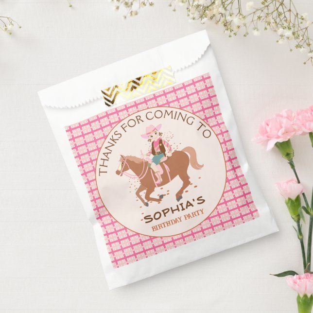 Cool little cowgirl and horse Birthday Party Favour Bag (Sealed)