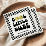 Cool Little Dude | Boys Rad Kids 5th Birthday Napkin<br><div class="desc">Are you celebrating your cool little dude? Explore our collection of fun and totally rad birthday stationery and party supplies for the ultimate boys birthday celebration! This design features a stellar smile,  groovy typography and black and white chequered patterns! Perfect for your birthday party table setting.</div>