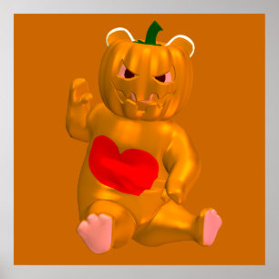 Cool Little Halloween Bear Poster
