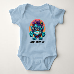 Cool little monster boys customizable  baby bodysuit