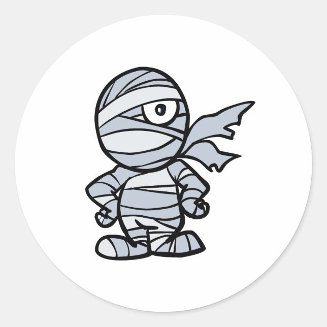 cool little mummy classic round sticker (Front)
