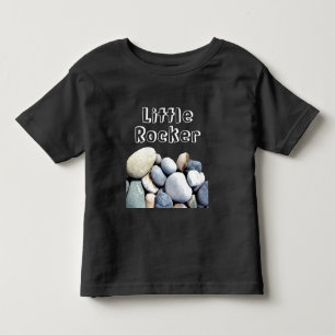 Cool Little Rocker Custom Text Pebble Ston Toddler T-shirt