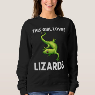 Cool Lizard For Girls Kids Gecko Green Reptile Ani Sweatshirt