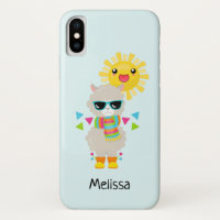 Cool Llama and Smiling Kawaii Sun