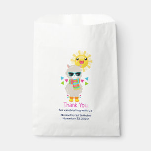 Cool Llama and Smiling Kawaii Sun Favour Bag