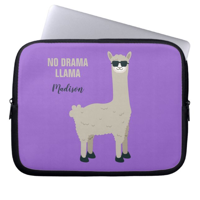 Cool Llama custom name & colour laptop sleeves (Front)