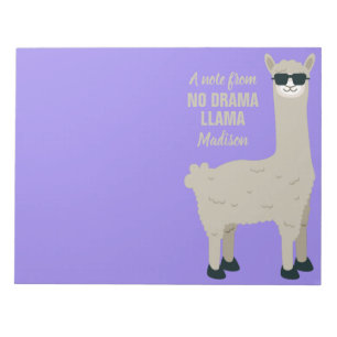 Cool Llama custom name & colour Notepad