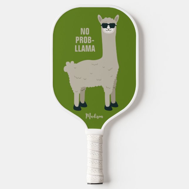 Cool Llama custom name & colour Pickleball Paddle (Front)