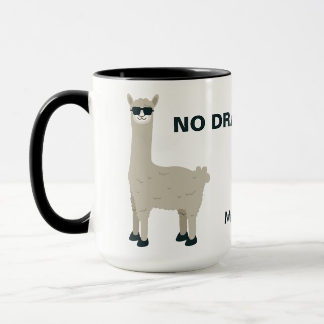 Cool Llama custom name & text mugs (Left)