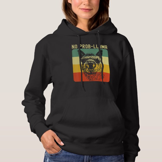 Cool Llama For Men Women No Prob Llama Alpaca Farm Hoodie (Front)