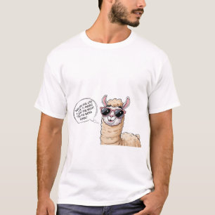 Cool Llama in Action!" T-Shirt