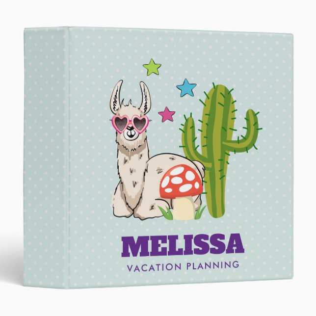 Cool llama in Heart-Shaped Sunglasses Binder (Front/Spine)