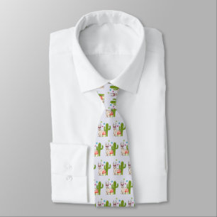 Cool llama in Heart-Shaped Sunglasses Pattern Tie