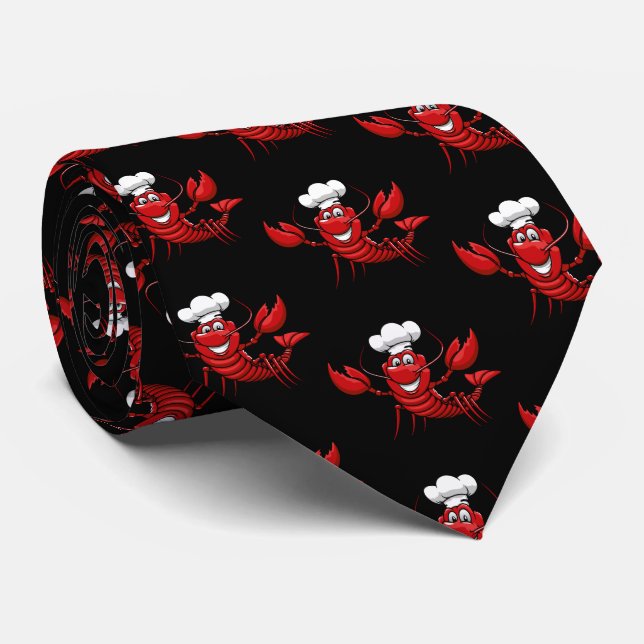 Cool lobster chef tiled tie (Rolled)