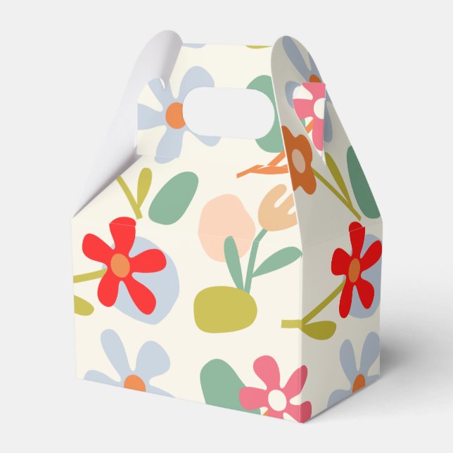 Cool Looking Abstract Floral Pattern Design Favor Box (Front Side)