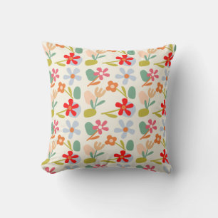 Cool Looking Abstract Floral Pattern Design Throw Pillow