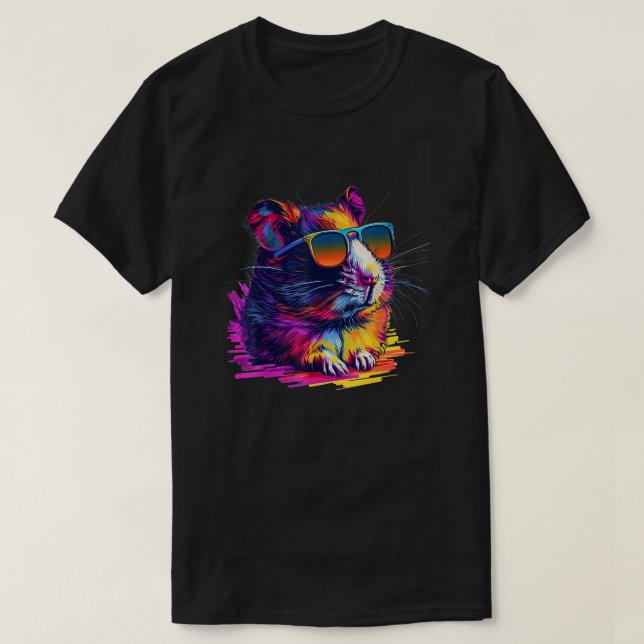 Cool looking hamster with multicolor sunglasses ou T-Shirt (Design Front)