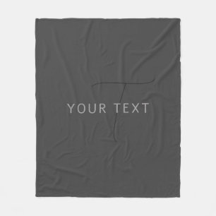 Cool Looking Name & Monogram Dark Grey Fleece Blanket