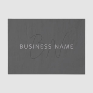 Cool Looking Name & Monogram   Dark Grey Tissue Paper