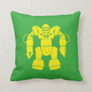 Cool looking science fiction yellow coloured throw pillow