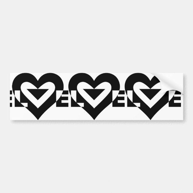 Cool Love Graphic, Black Bumper Sticker (Front)