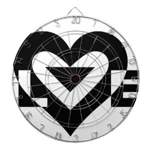 Cool Love Graphic, Black Dartboard