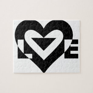 Cool Love Graphic, Black Jigsaw Puzzle