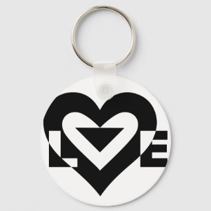 Cool Love Graphic, Black Keychain