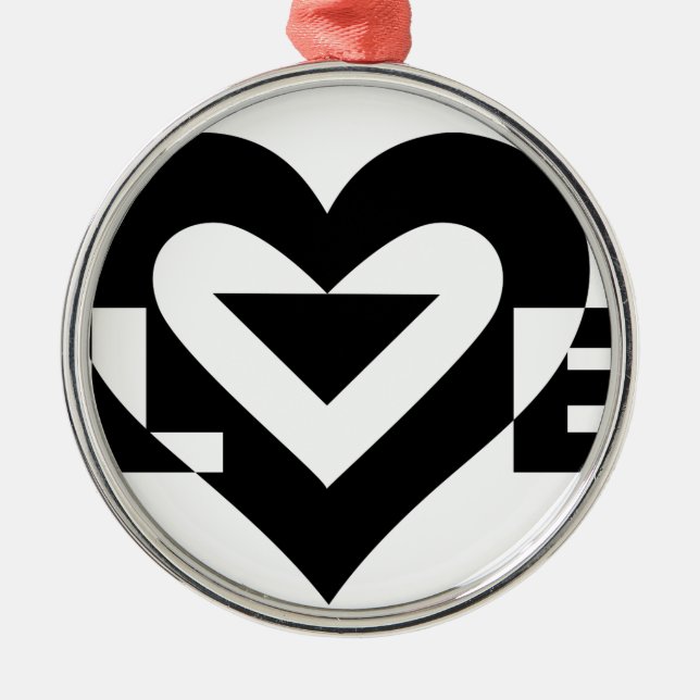 Cool Love Graphic, Black Metal Ornament (Front)