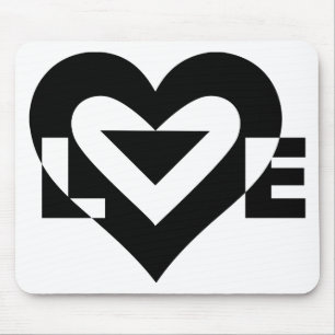 Cool Love Graphic, Black Mouse Pad