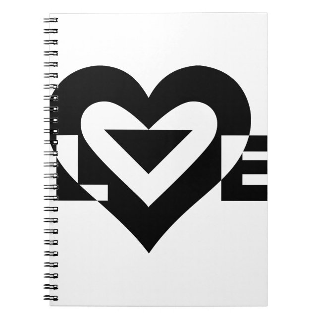 Cool Love Graphic, Black Notebook (Front)