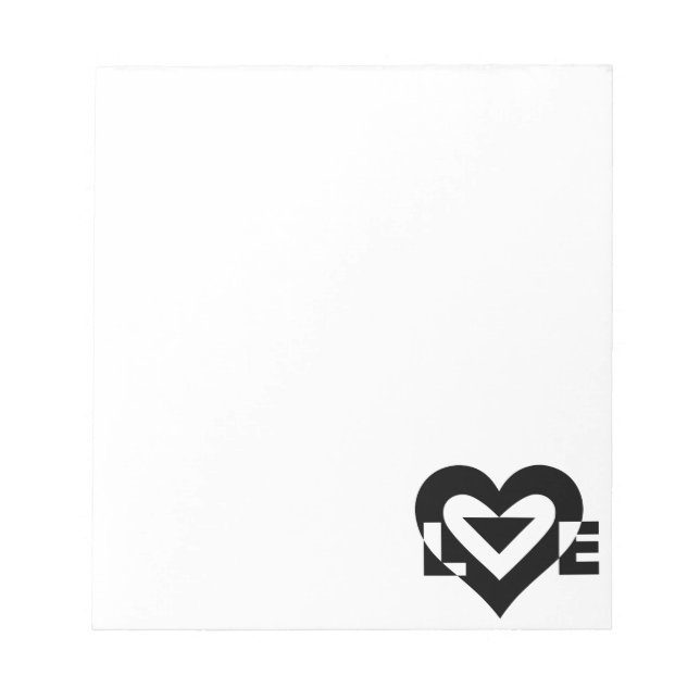 Cool Love Graphic, Black Notepad (Front)