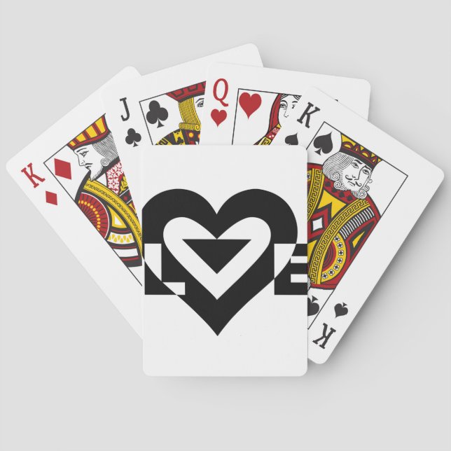 Cool Love Graphic, Black Playing Cards (Back)