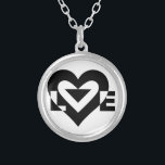 Cool Love Graphic, Black Silver Plated Necklace<br><div class="desc">A graphic logo design,  custom made with LOVE.</div>