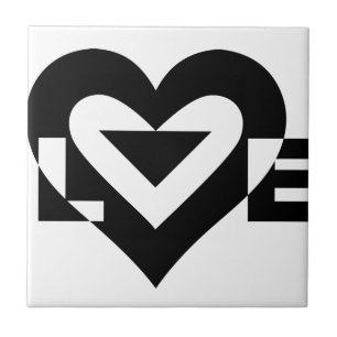 Cool Love Graphic, Black Tile