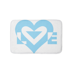Cool Love Graphic, Blue Bath Mat