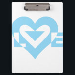 Cool Love Graphic, Blue Clipboard<br><div class="desc">A graphic logo design, custom made. LOVE blue.</div>