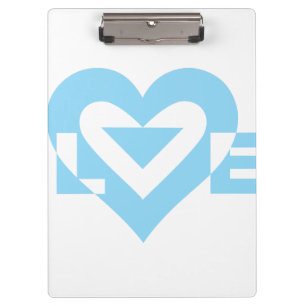 Cool Love Graphic, Blue Clipboard