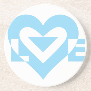 Cool Love Graphic, Blue Coaster