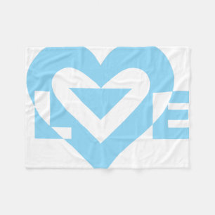 Cool Love Graphic, Blue Fleece Blanket