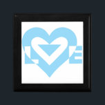 Cool Love Graphic, Blue Gift Box<br><div class="desc">A graphic logo design, custom made. LOVE in blue.</div>