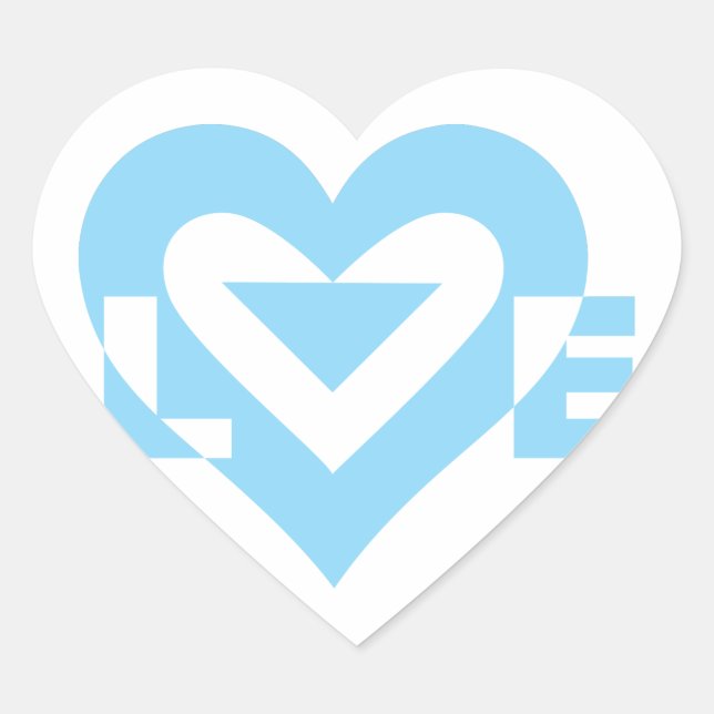 Cool Love Graphic, Blue Heart Sticker (Front)