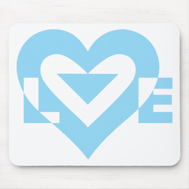 Cool Love Graphic, Blue Mouse Pad (Front)