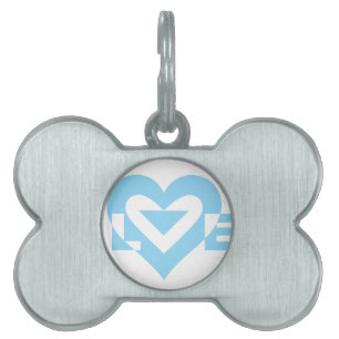 Cool Love Graphic, Blue Pet Tag