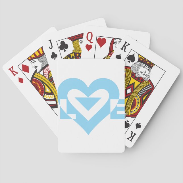 Cool Love Graphic, Blue Playing Cards (Back)